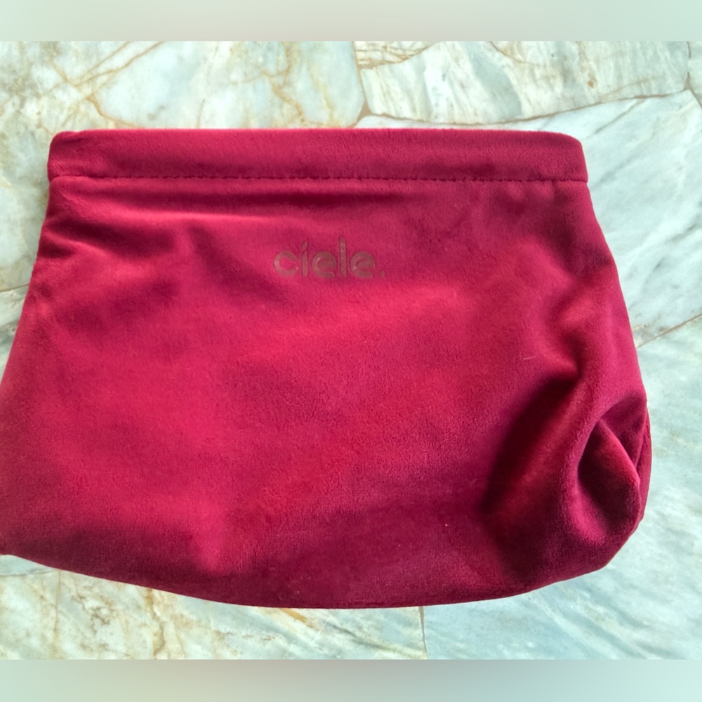 CIELE Velvet Clutch Pouch in Deep Wine